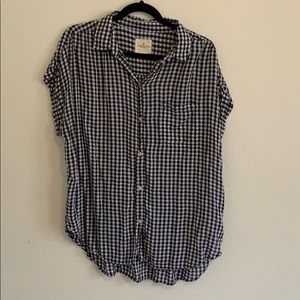 Plaid Button Down Blouse